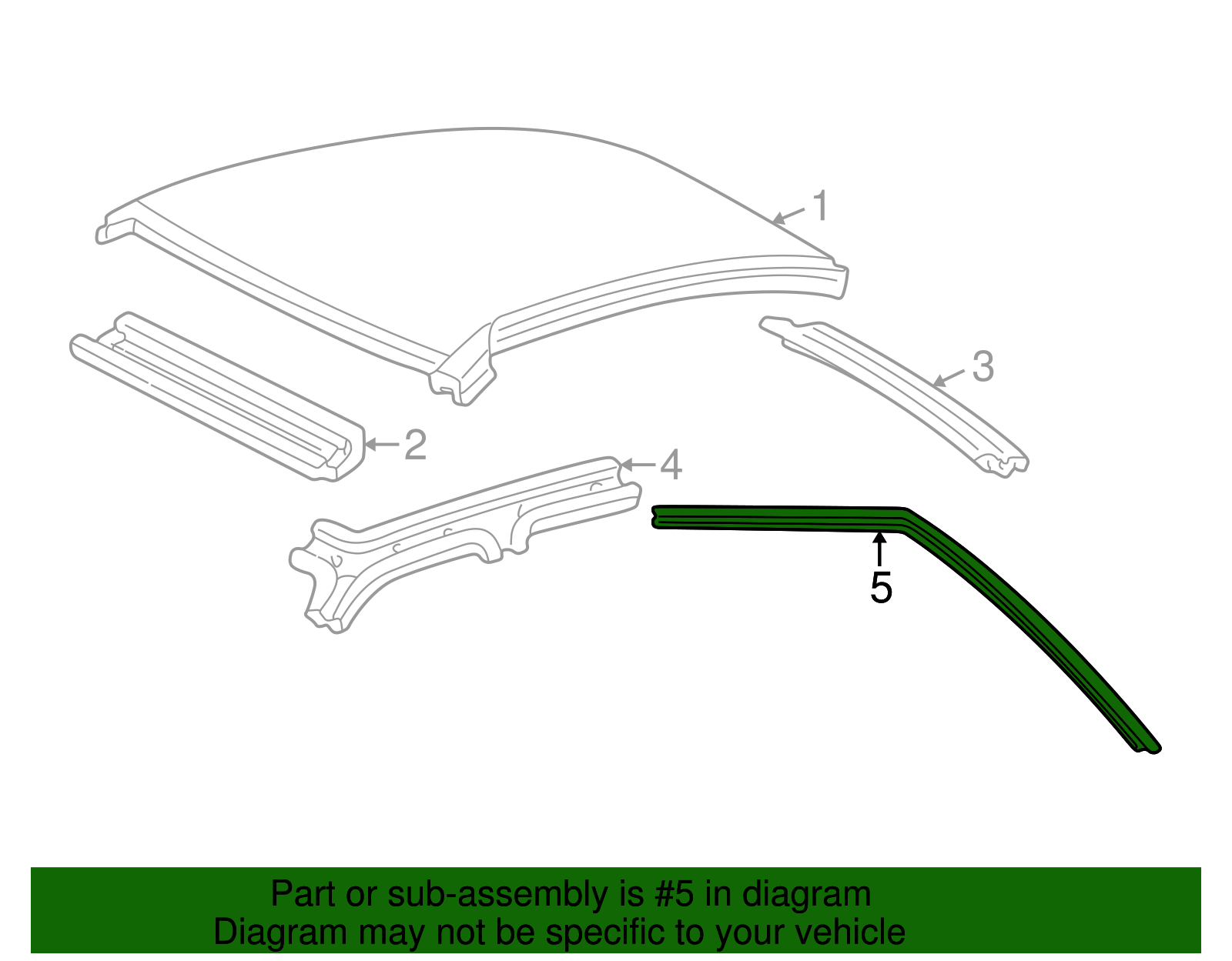 Roof Panel Weatherstrip - Ford (XW7Z-5451822-AA)