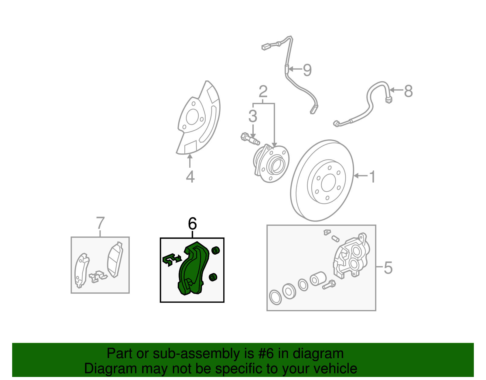 Front Passenger Side Disc Brake Caliper Bracket - GM (88965672)