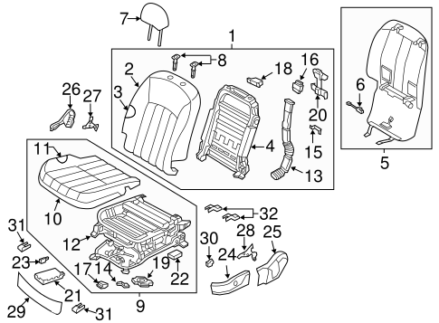 Driver Seat Components for 2012 Hyundai Equus #0