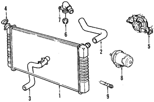 25559442 - Cooling System: Lower Hose for Cadillac: 60 Special, Brougham, DeVille, Fleetwood Image