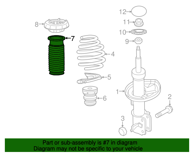 20122020 Chevrolet Sonic Front Suspension Strut Boot 96853901