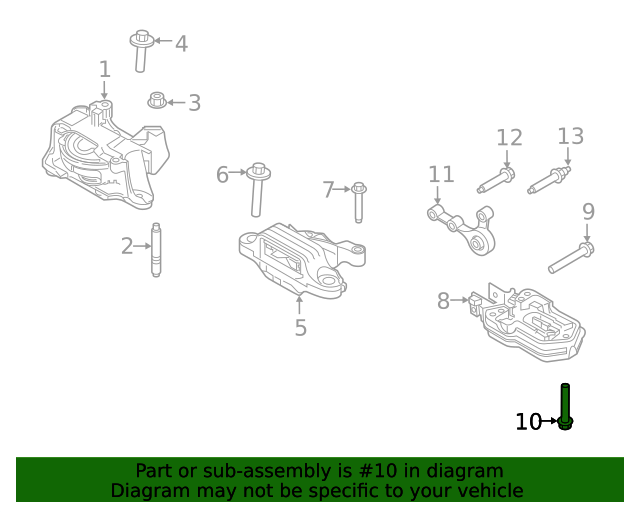 20192022 Ford OEM Torque Arm Mount Bolt W712449S439 OEM Ford Parts