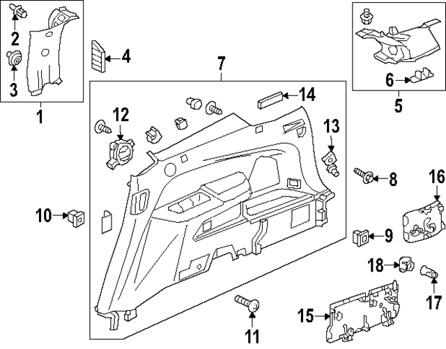 2016-2022 Honda Pilot Upper Quarter Trim 84189-TG7-A21ZB | OEM Parts Online