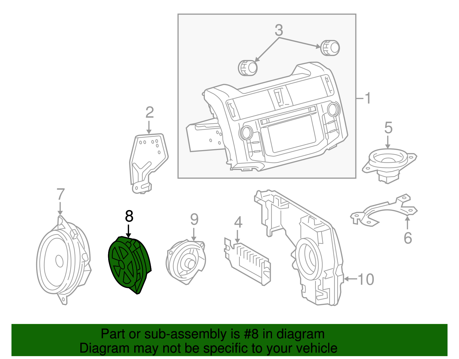 2012-2024 Toyota Speaker 86160-0C140 | Toyota San Diego Parts