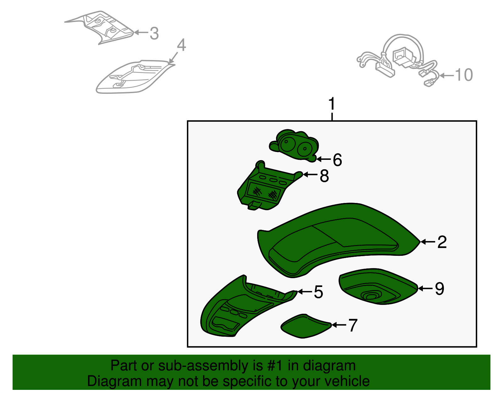 Overhead Console - Ford (YL2Z-78519A70-AAA)