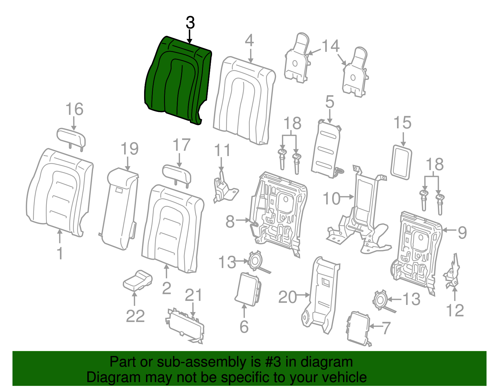 Seat Back Pad - Ford (GD9Z-54632A22-H)