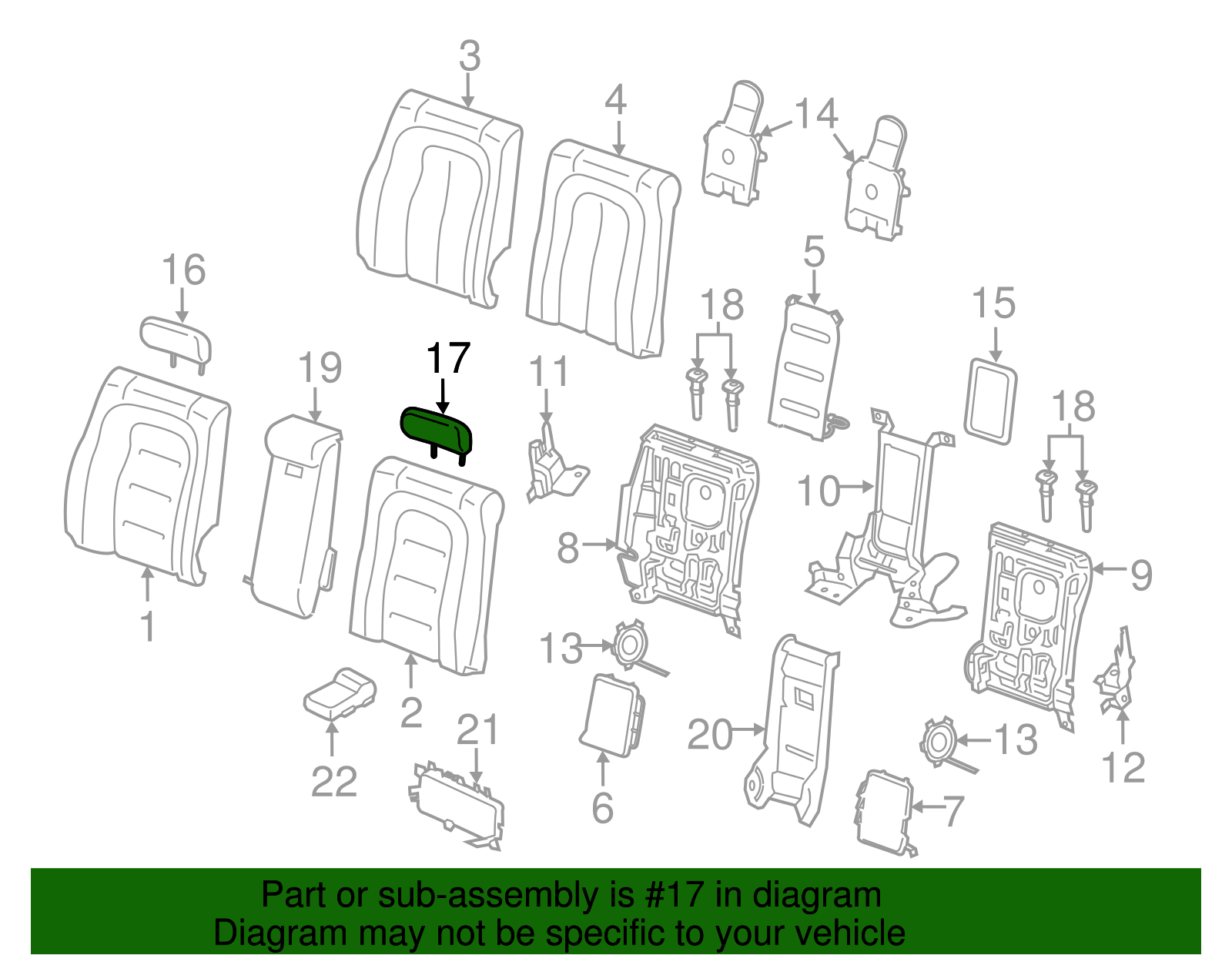 Headrest - Ford (GD9Z-54611A08-HM)