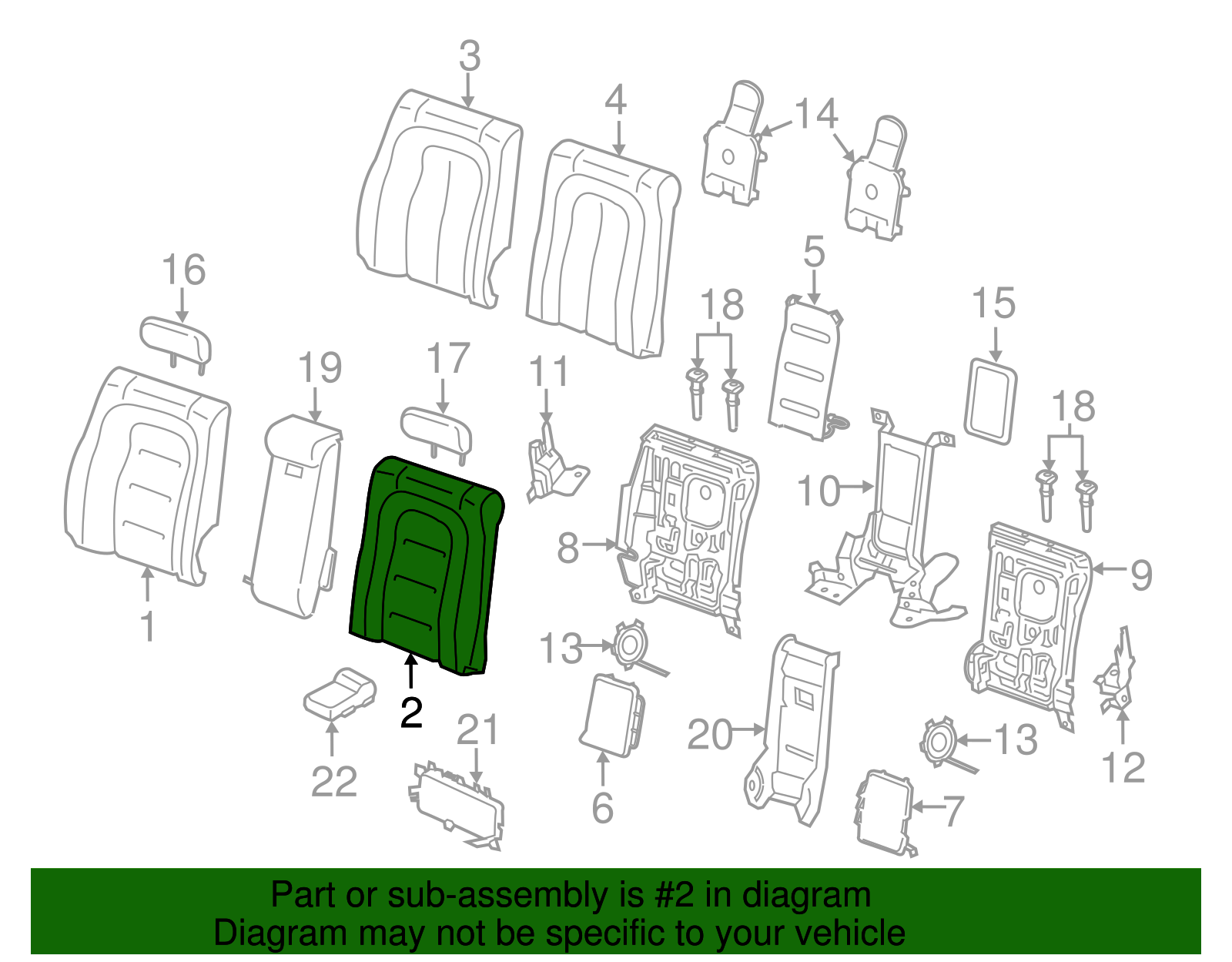 Seat Back Cover - Ford (GD9Z-5466601-VB)
