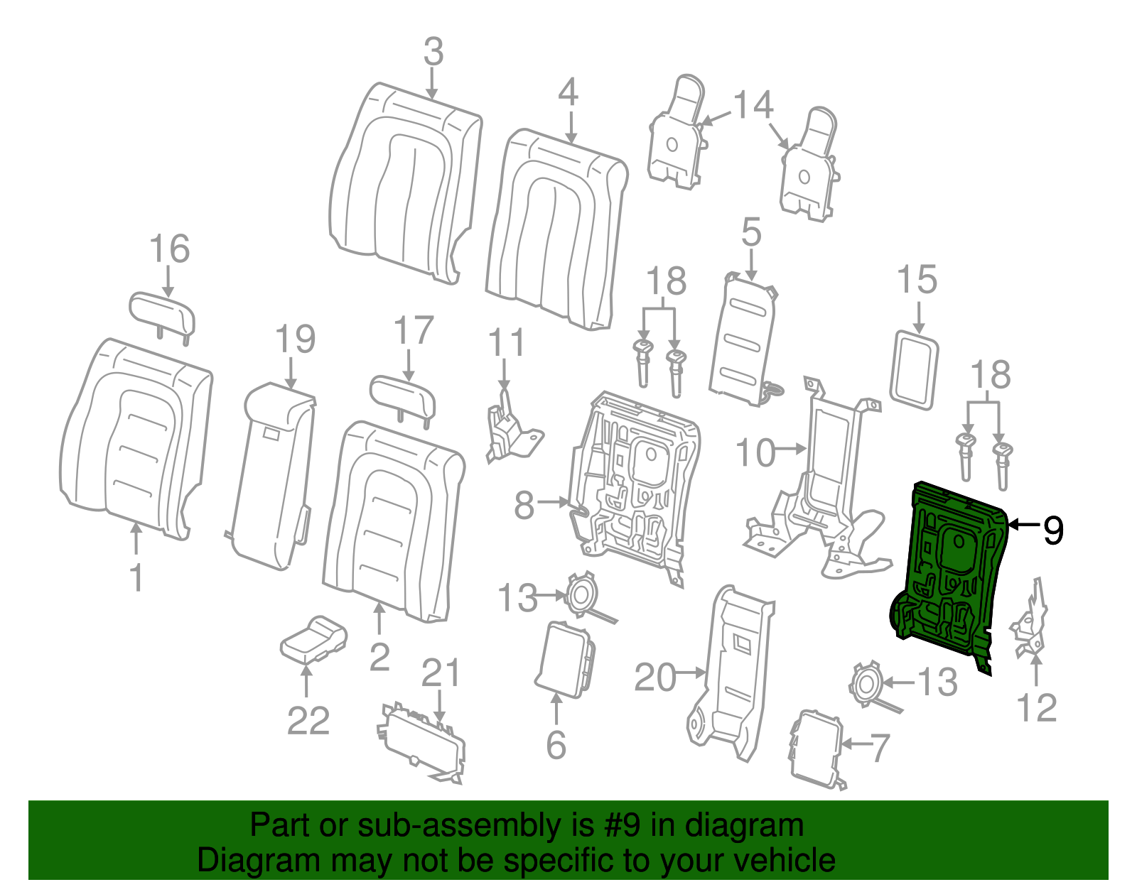 Seat Back Frame - Ford (GD9Z-96613A39-B)