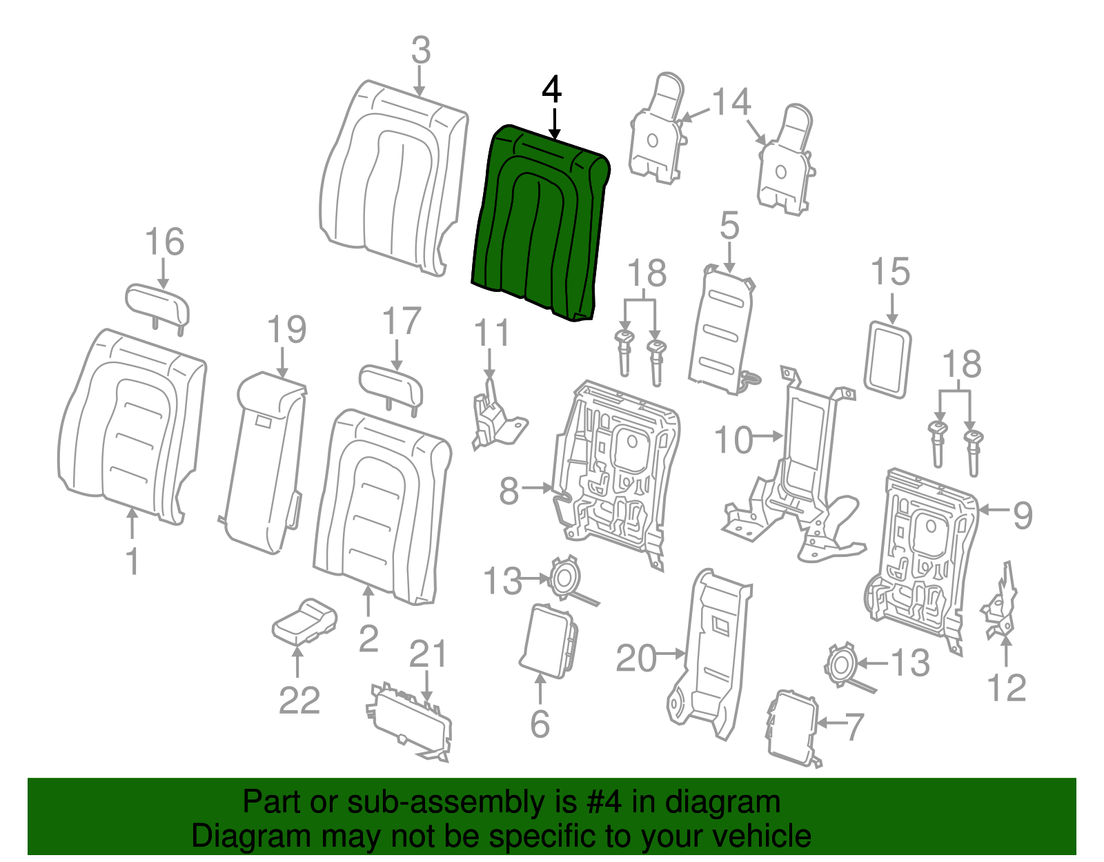 Seat Back Pad - Ford (GD9Z-58632A23-C)