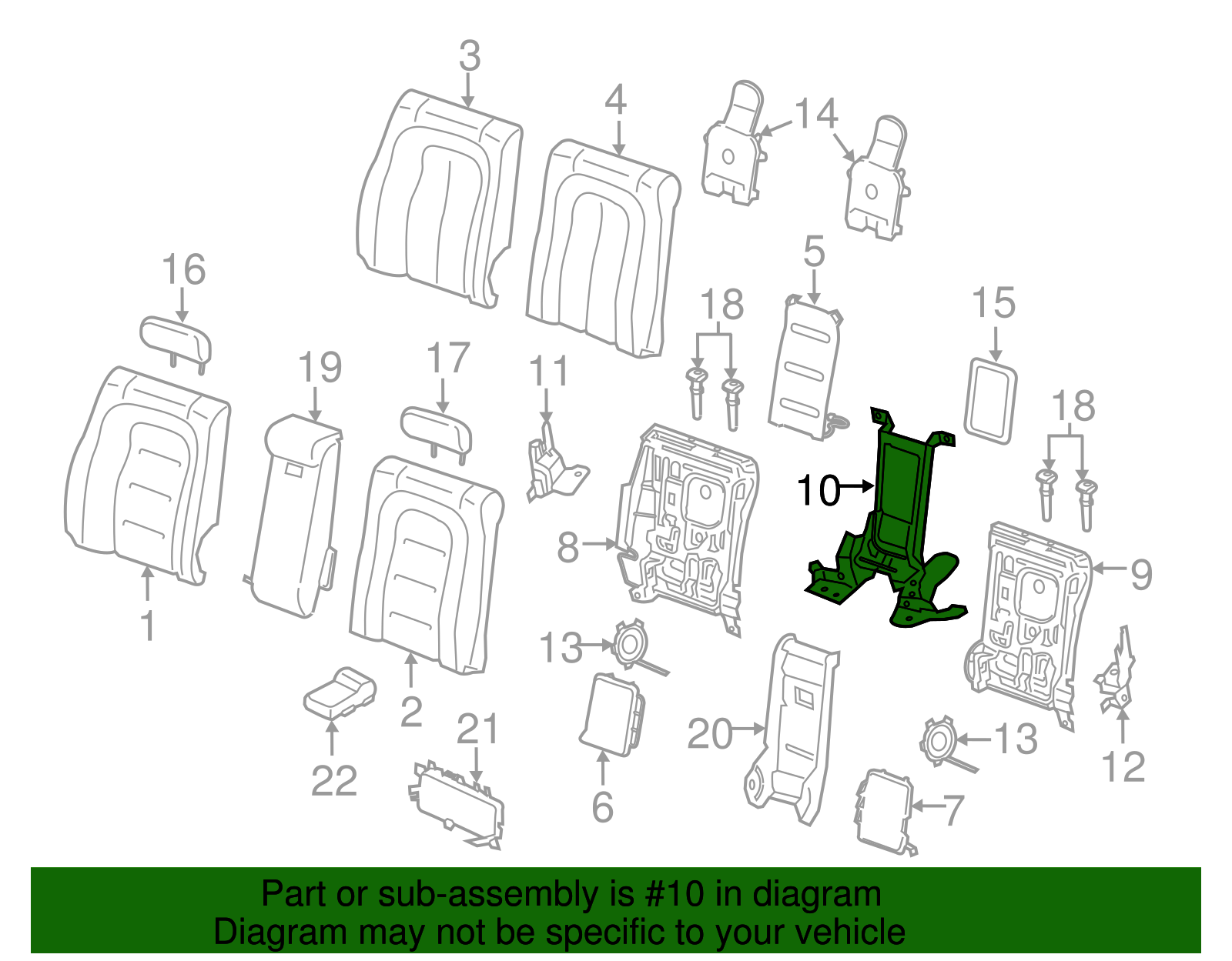Seat Back Frame - Ford (GD9Z-96613A38-B)