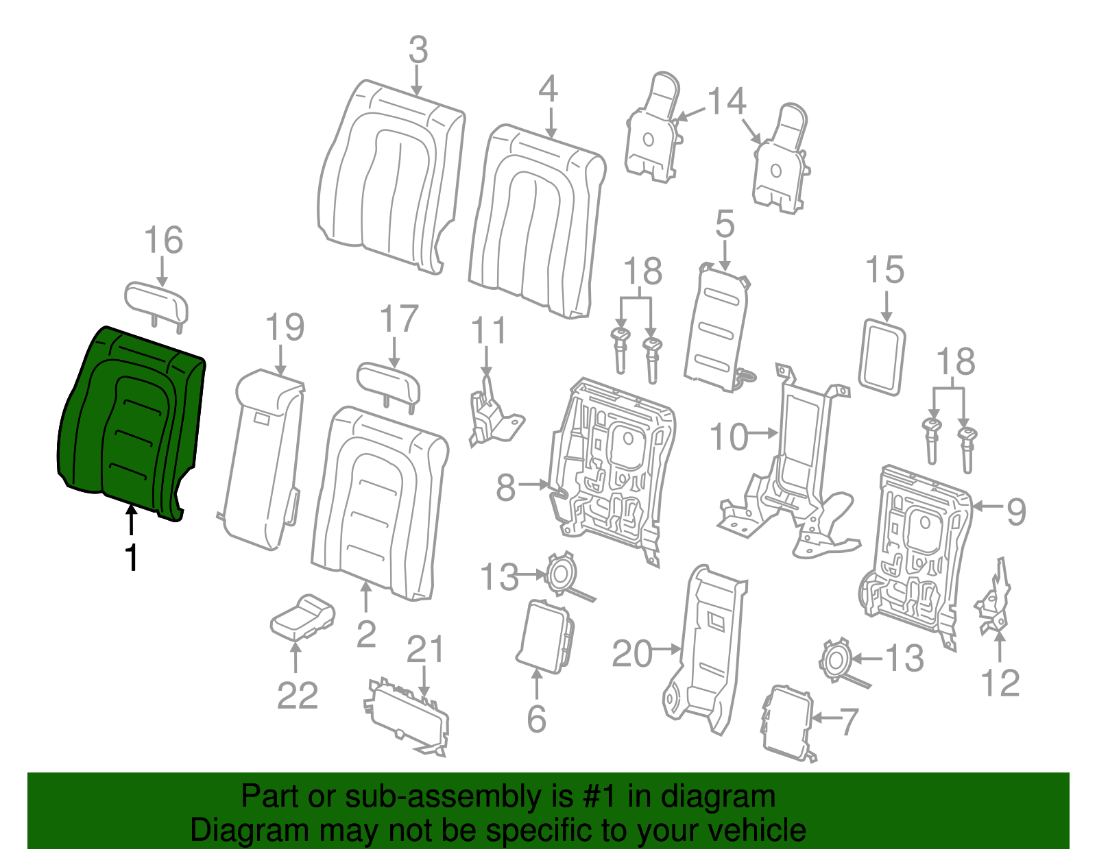 Seat Back Cover - Ford (GD9Z-5466600-AL)