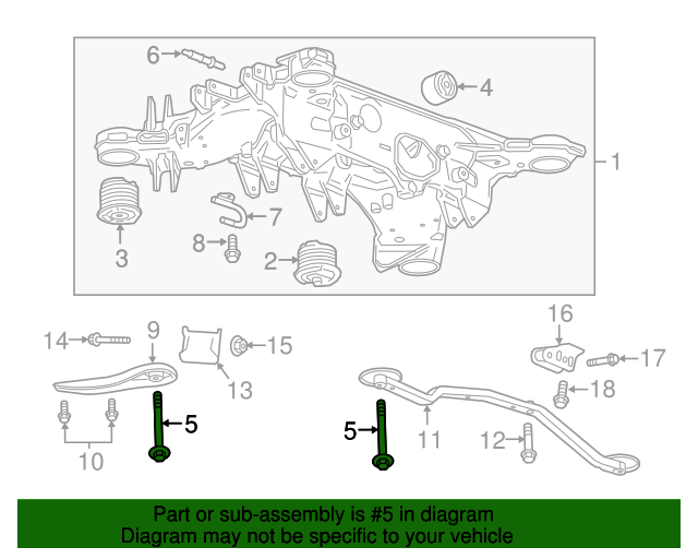 20162020 Cadillac CT6 Rear Suspension Cradle Bolt 11547531 QuirkParts