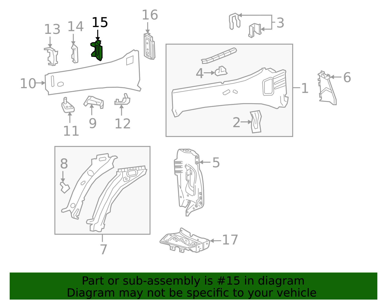 Driver Side Fender Rail Reinforcement - GM (84313906)