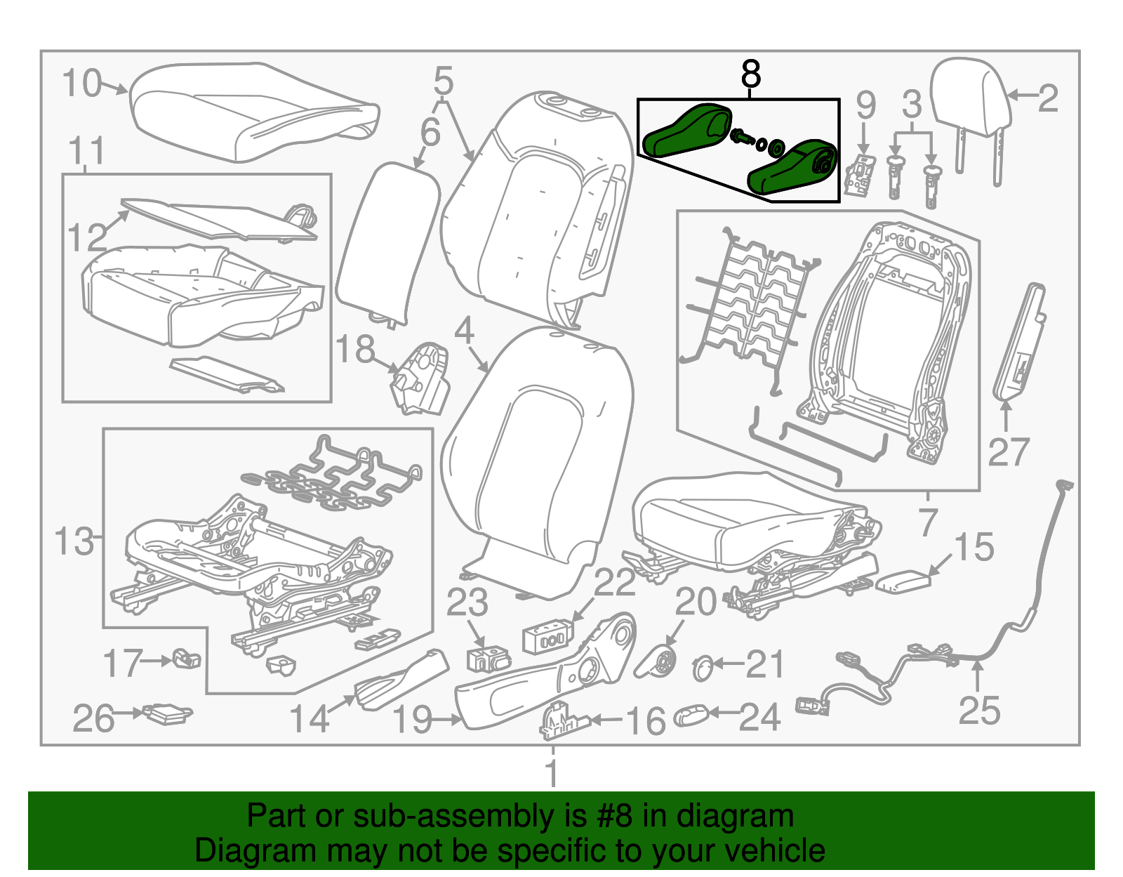 Jet Black Driver Seat Armrest - GM (95078113)