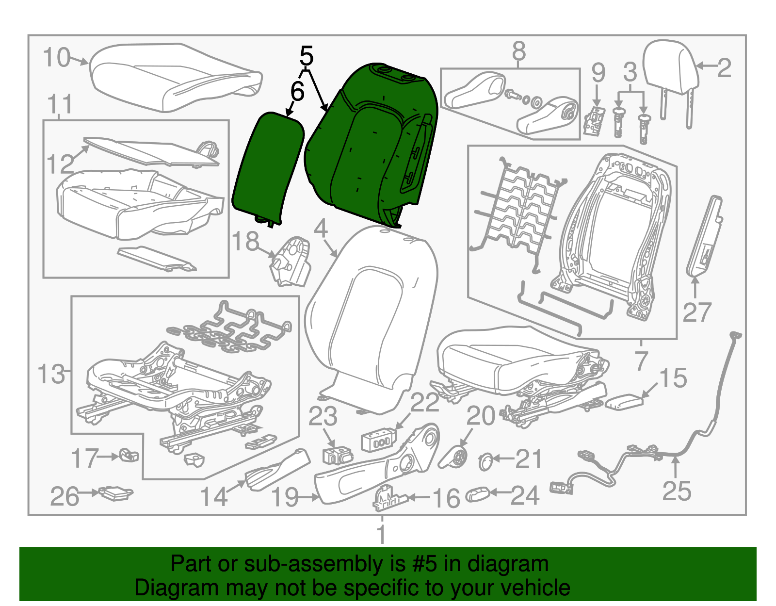 Driver Seat Back Pad - GM (95077888)