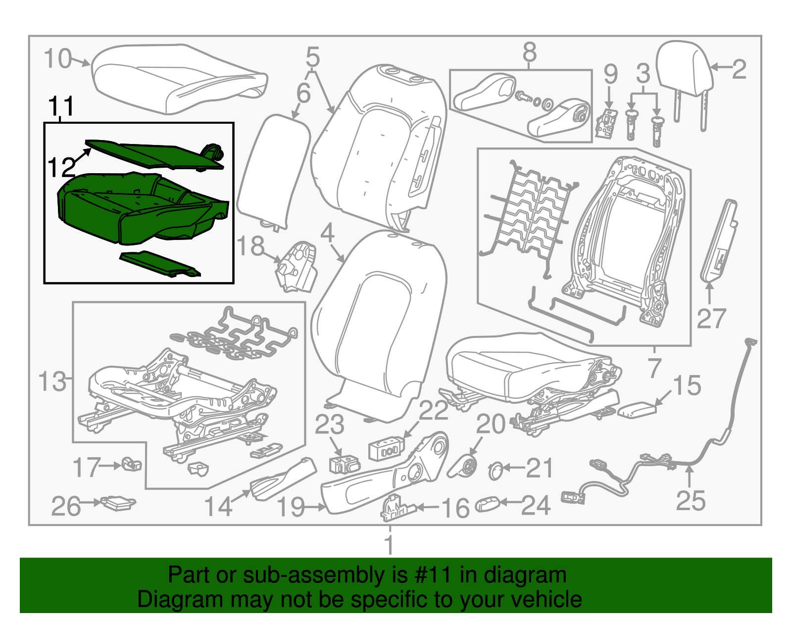 Driver Seat Cushion Pad - GM (95141817)