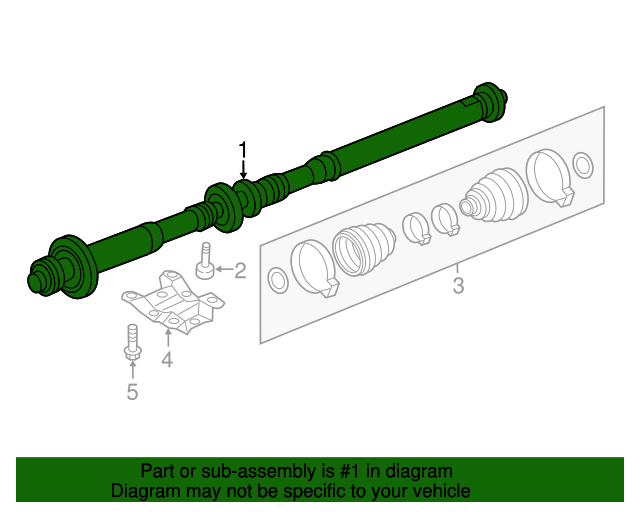 20112015 Volkswagen Touareg Drive Shaft 7P0521102Q QuirkParts