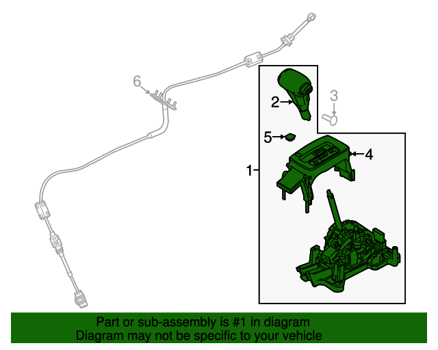 Gear Shift Assembly 20062009 Ford (6E5Z7210G) OEM Ford Parts