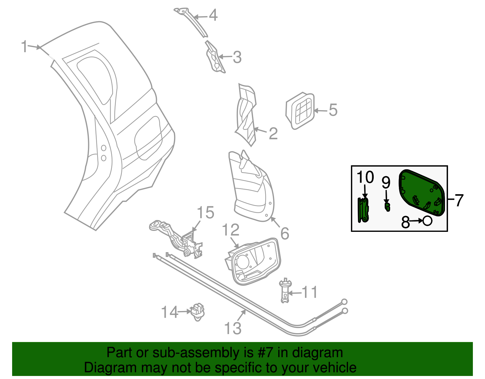 Fuel Tank Filler Door Assembly - GM (95987173)