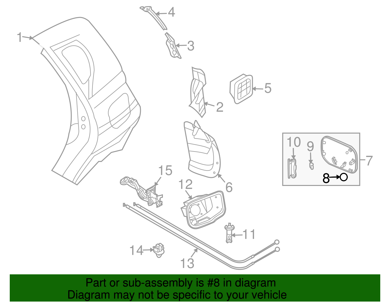 Fuel Tank Filler Door Bumper - GM (96452041)