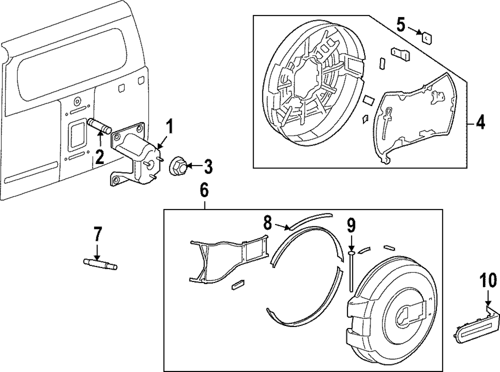 Latch Assembly-R/Cmpt Spa Whl Stow Cover - GM (15793814)