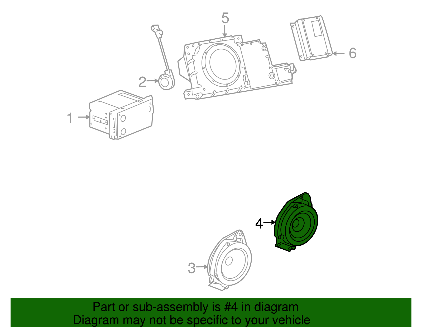Speaker Assembly-Rdo Rear S/D - GM (15086827)