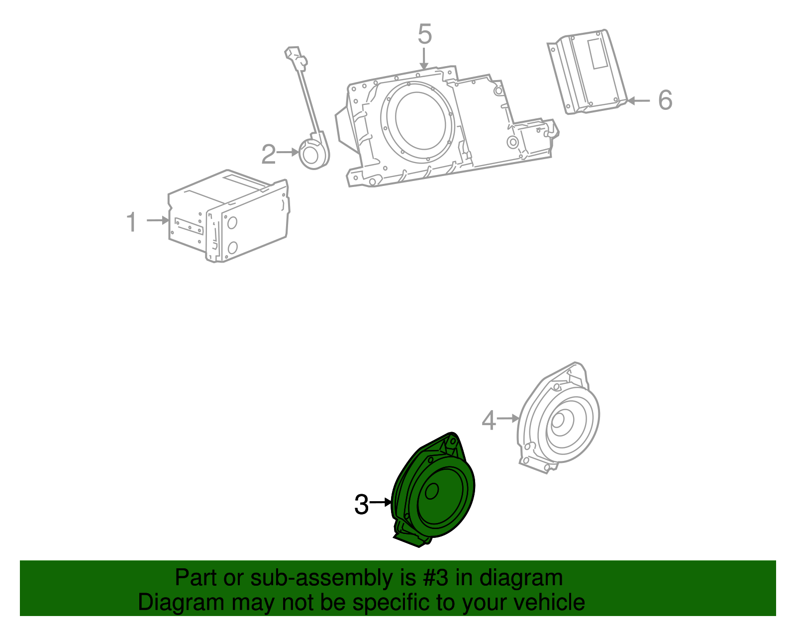 Front Door Radio Speaker - GM (15221426)