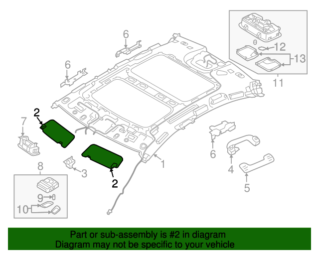85201F6090BGA SunVisor 20172019 Kia Cadenza Kia.Parts Store