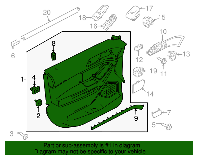 20162017 Ford Explorer OEM Panel Door Trim Lower FB5Z7823943CK