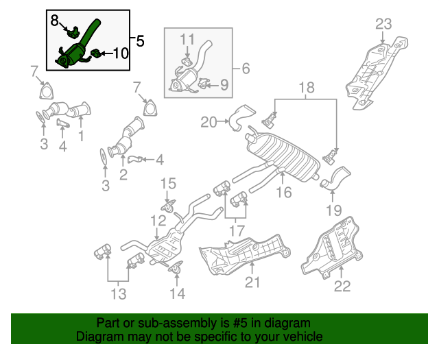 7L8254450GX Catalytic Converter 20072010 Audi Q7 Audi OEM Parts
