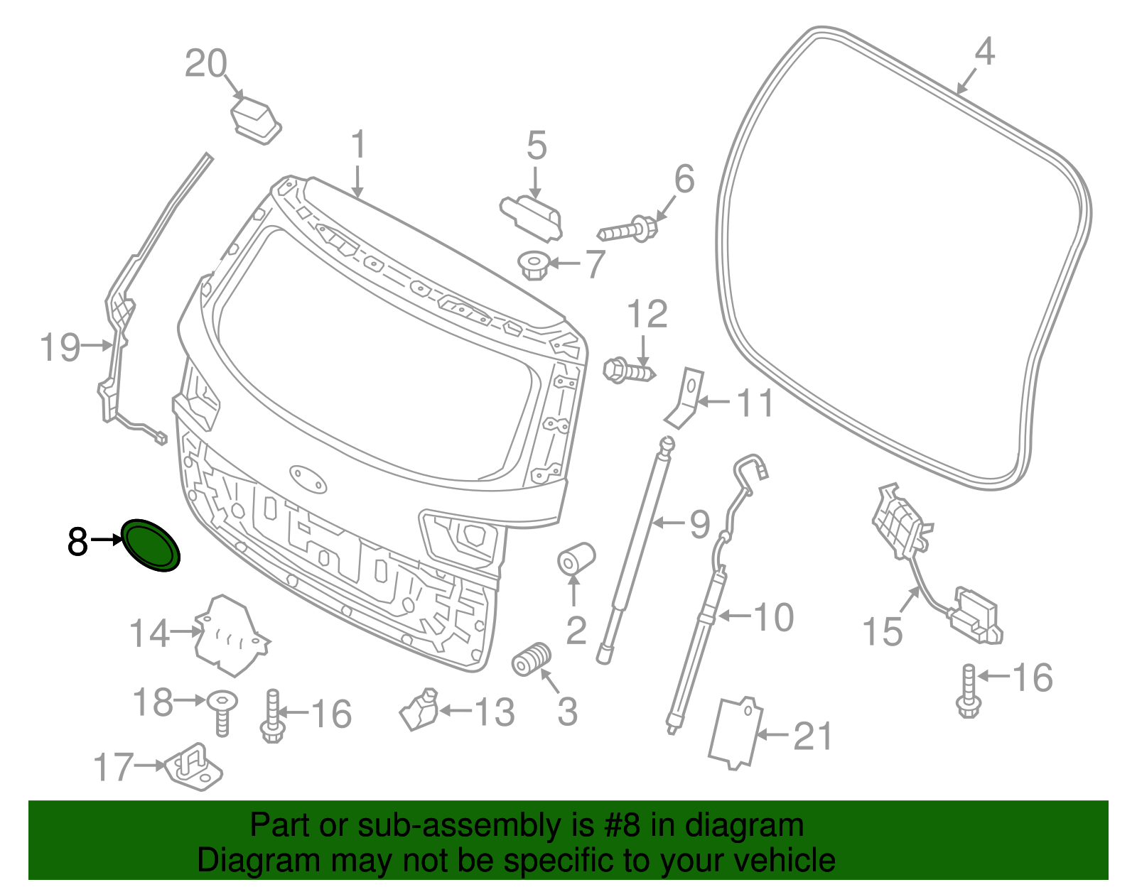 2015-2021 Kia Sedona | Hinge Hole Cover | 84191-2G000 | Kia Auto Parts