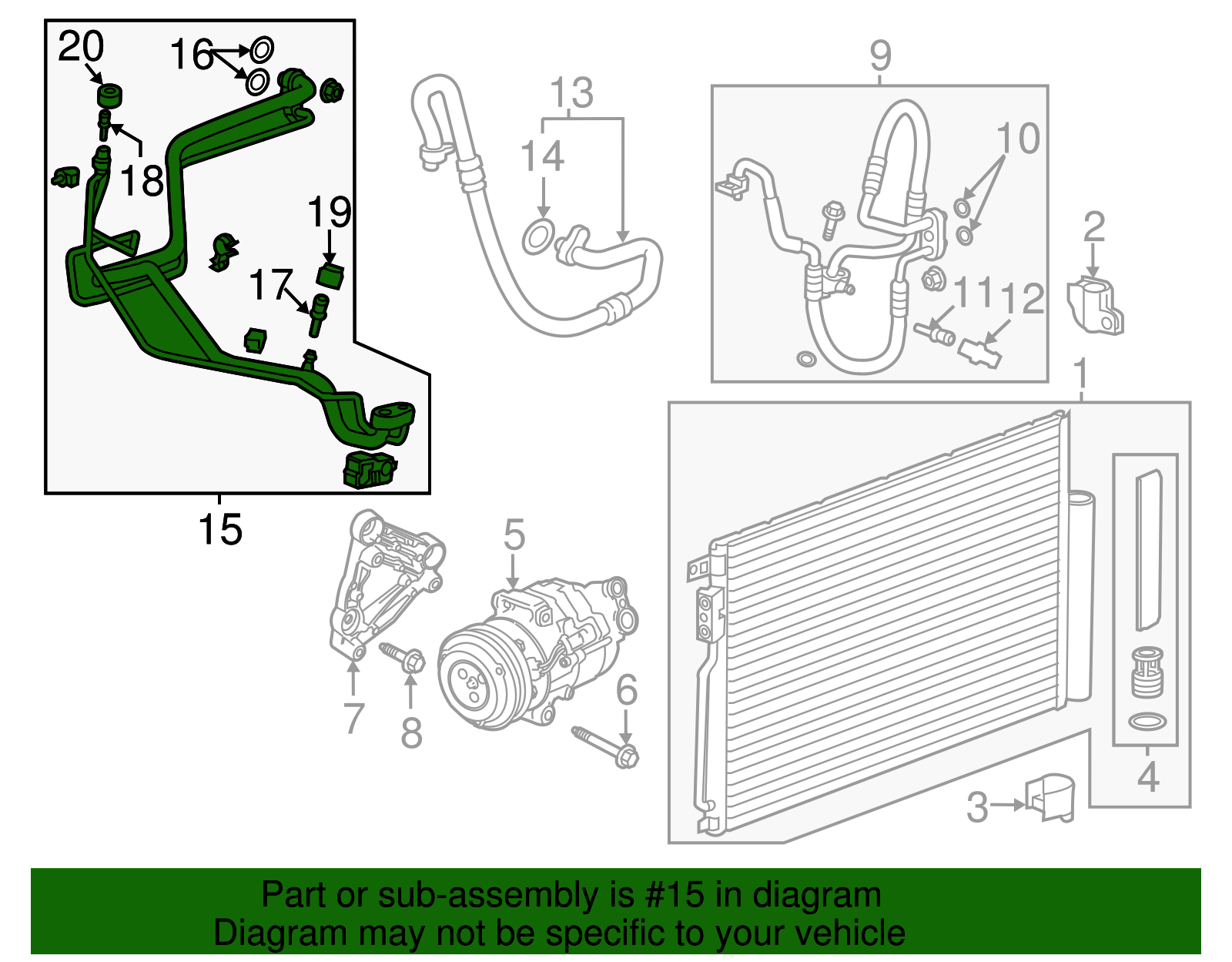 Air Conditioning Evaporator Hose - GM (95299470)