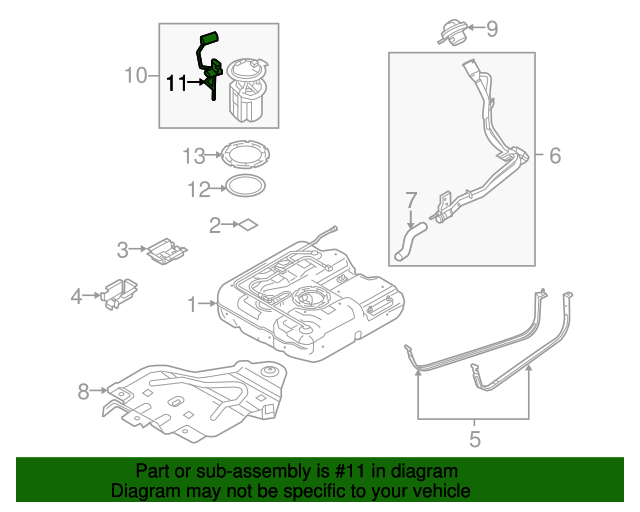 20102013 Ford Transit Connect Fuel Gauge Sending Unit 9T1Z9A299A