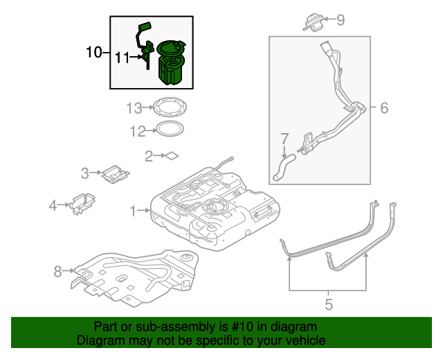 20102013 Ford Transit Connect Fuel Pump Assembly 9T1Z9H307B Blue Springs Ford Parts