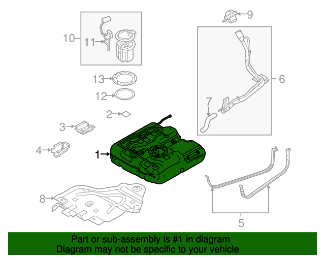 20102013 Ford Transit Connect Fuel Tank 9T1Z9002B OEM Parts Online