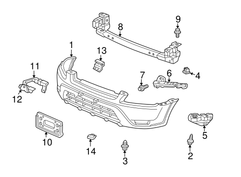 Bumper & Components - Front for 2003 Honda CR-V Honda Parts Hub