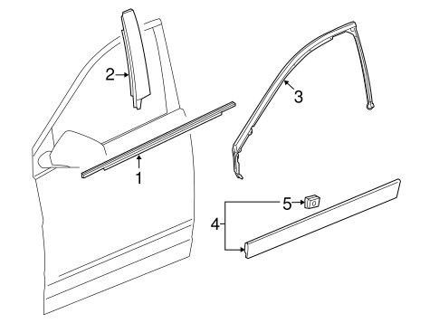 Exterior Trim - Front Door for 2016 Cadillac SRX #0