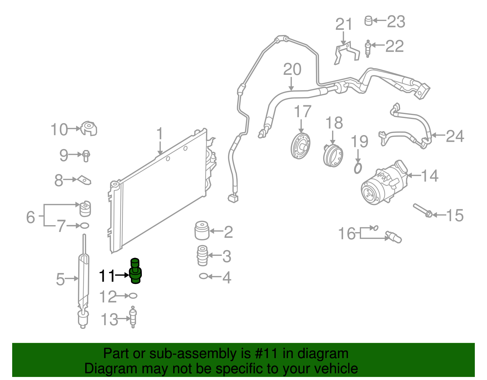Air Conditioning Cycling and Fan Control Refrigerant Pressure Sensor - GM (09131721)