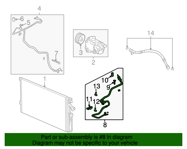 15786206 GM Air Conditioning Compressor and Condenser Hose Assembly