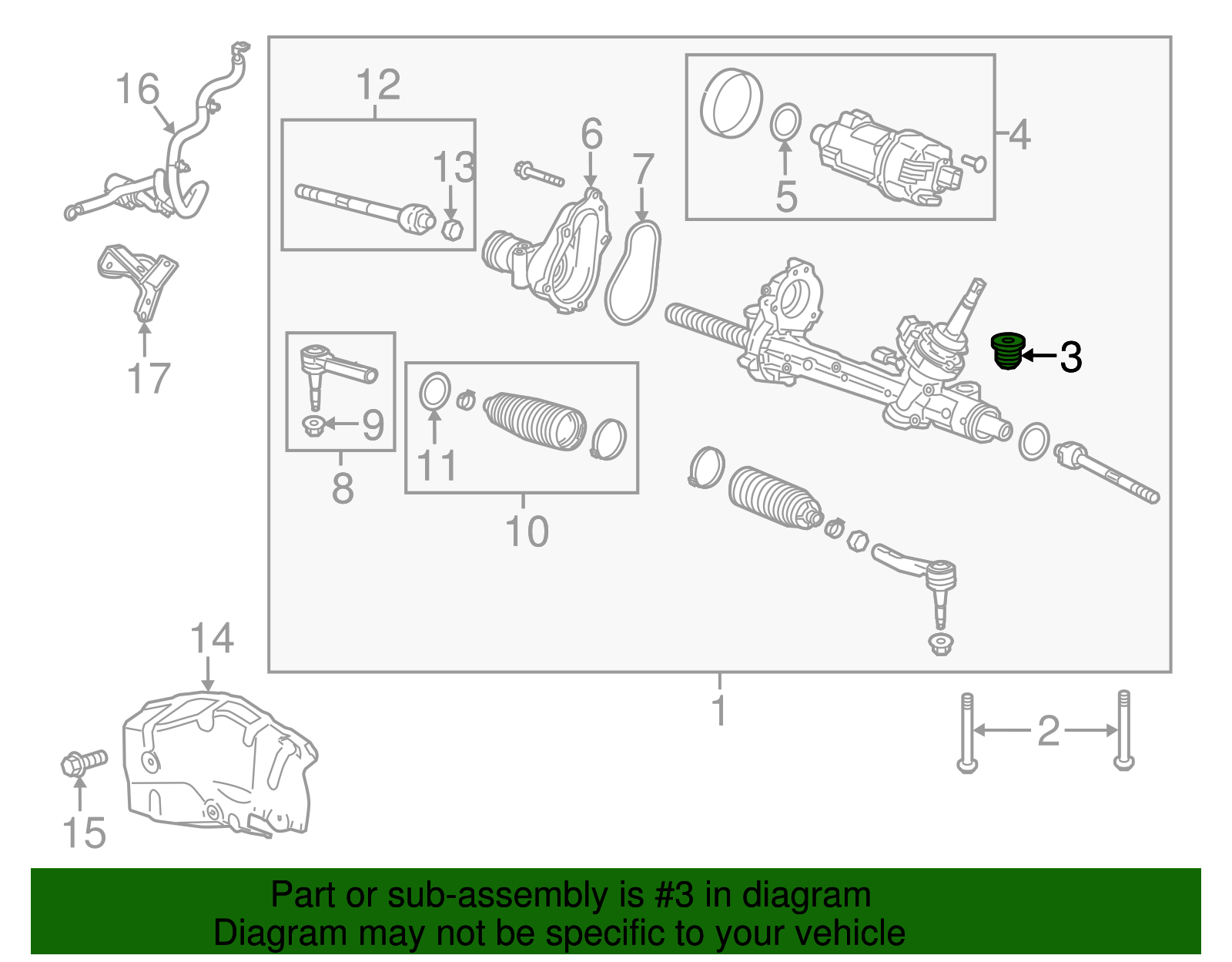 2014-2019 GM Steering Gear Bushing 23154600 | NewGMParts.com