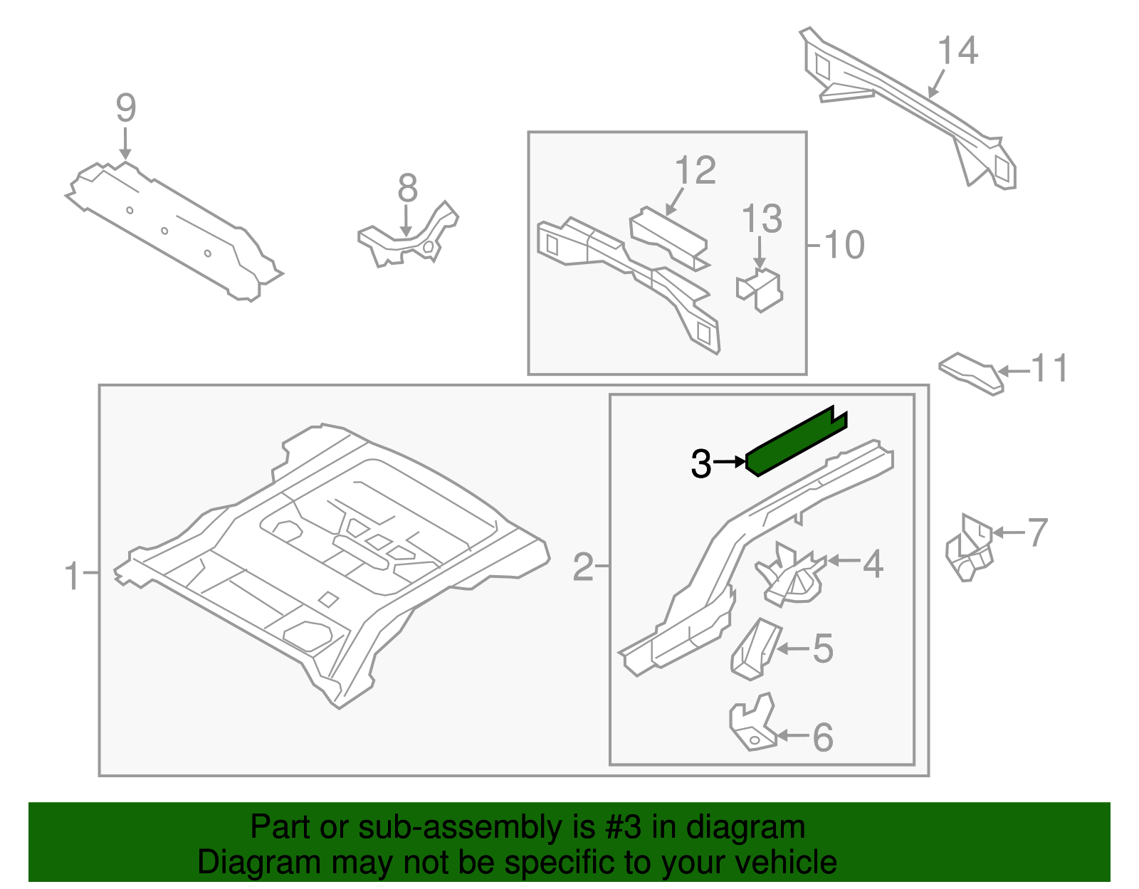 Rail Assembly Reinforcement - Ford (YL8Z-5B044-AA)