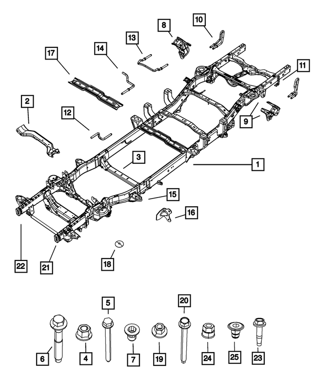 20142022 Ram Chassis Frame Assembly 68268073AF Mopar eStore