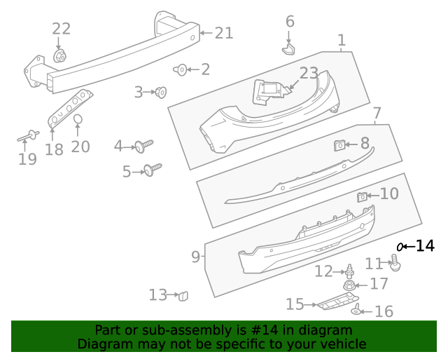 2022-2023 Chevrolet Bolt EV Rear Bumper Fascia Tow Eye Access Hole ...