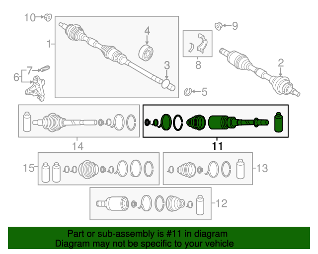 20172019 Mazda Inner Cv Joint FTH522520
