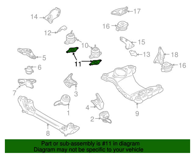 20042010 Audi Trans Mount Spacer 4E0399607B Audi USA Parts