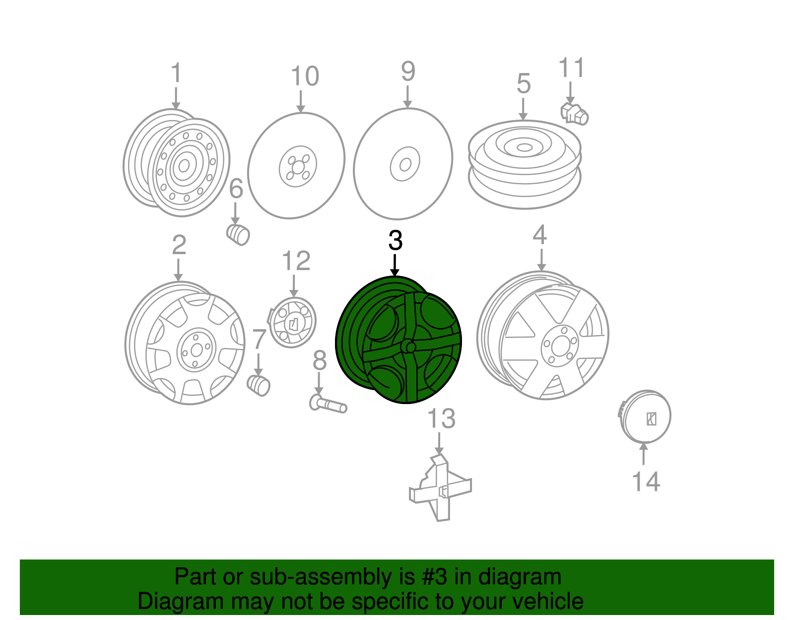 Wheel Assembly, 16X6 - GM (09595599)