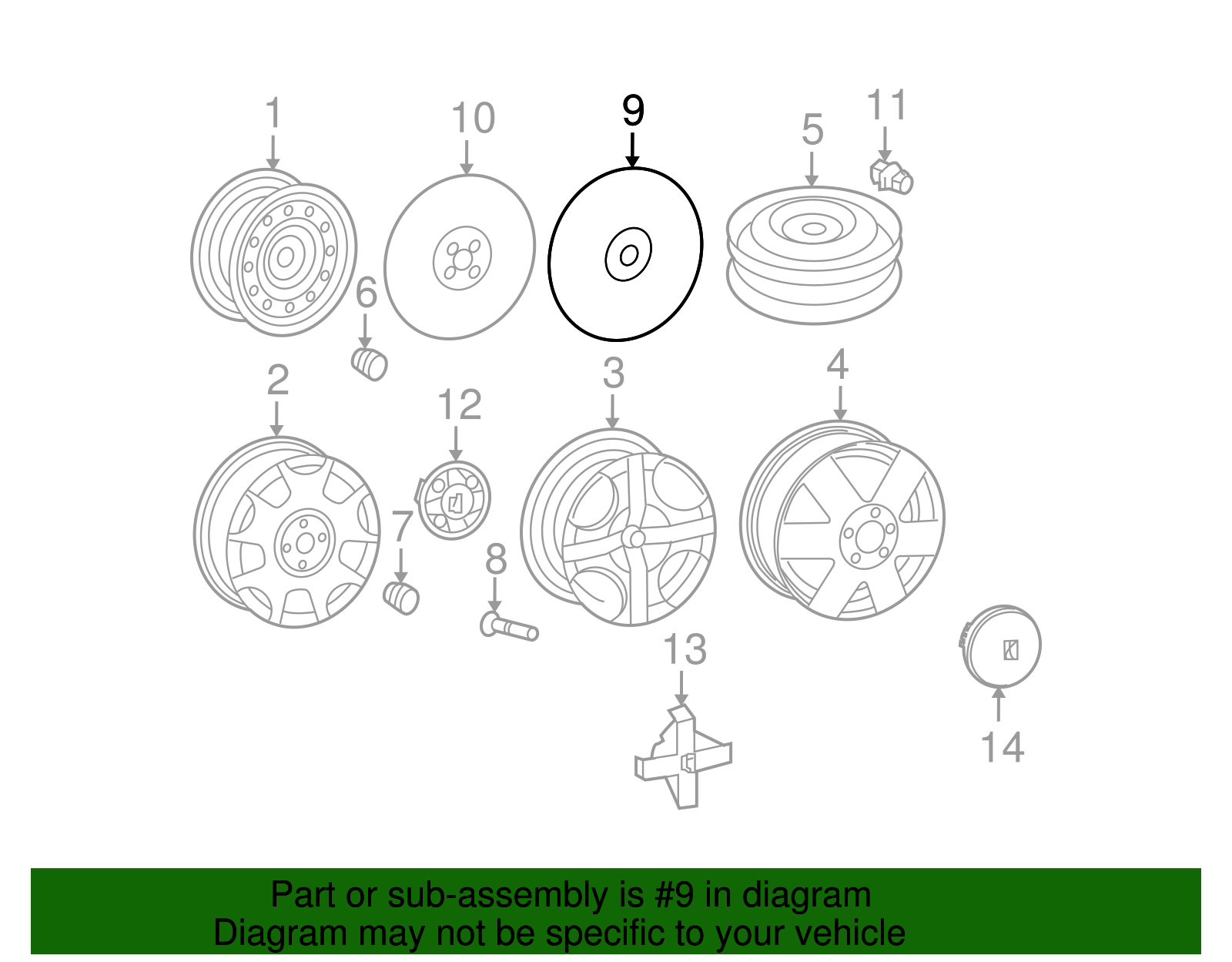 Cover Assembly, Whl Tr - GM (09595923)