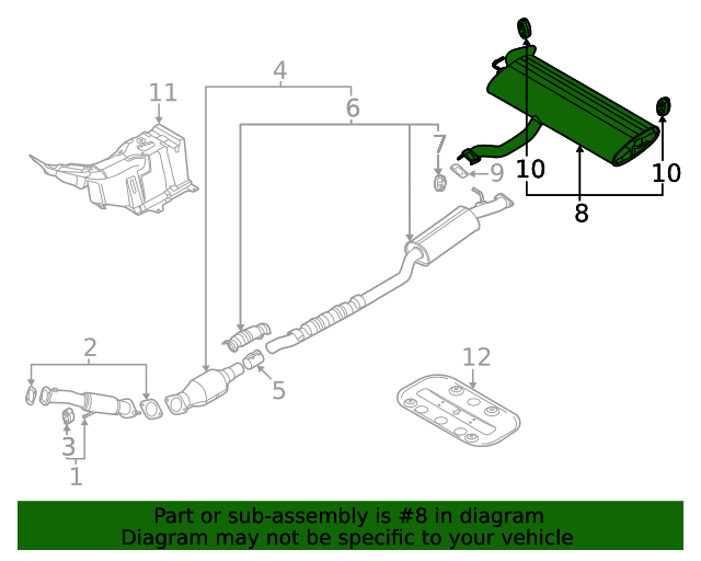 20212022 Kia Seltos Muffler 28710Q5150