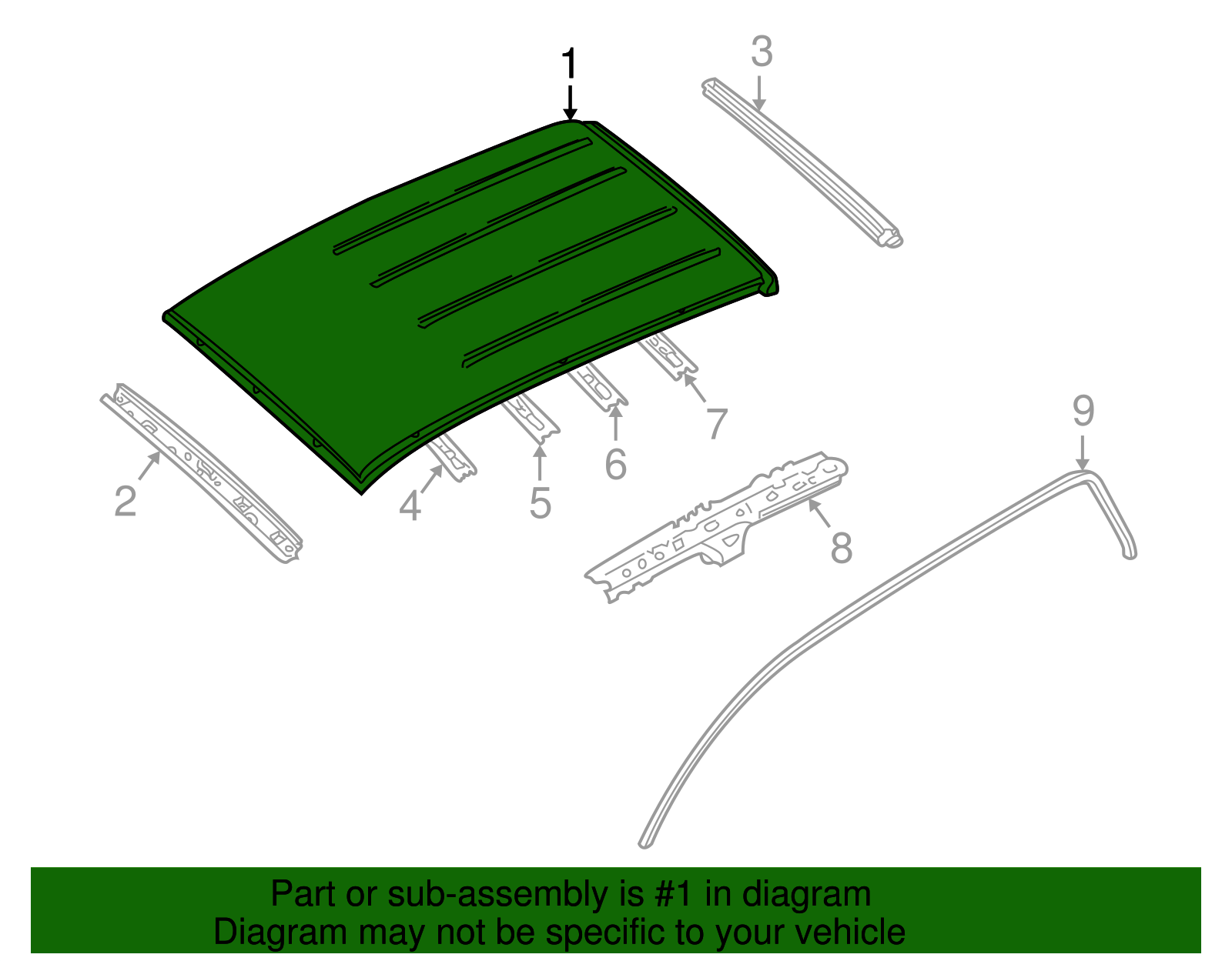 Roof Panel - Ford (YL8Z-7850202-CA)